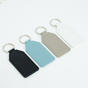 批发 PU 皮革钥匙扣定制雕刻真皮钥匙圈支架带定制徽标 - Product Image 6