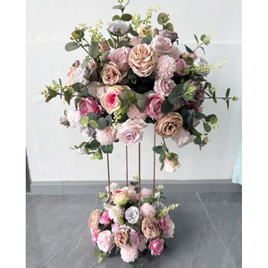 QIHAO Centre de table de mariage romantique, MIX de fleurs artificielles colorées, boules de fleurs de 50 cm de diamètre pour la décoration de table à manger - Product Image 1