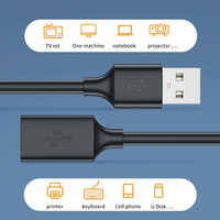 Cable de Extensión USB 2.0 de 480 Mbps, Macho a Hembra, para Sincronización de Datos, Compatible con Laptop, PC, Mouse Gamer, Smart TV, Disco Duro