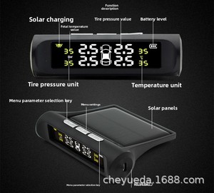 Lancol TY01 Système de surveillance numérique de la pression des pneus Jauge de pression d'air <span class=keywords><strong>TPMS</strong></span> externe/interne pour voiture avec 4 capteurs - Product Image 2