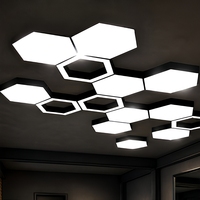 Plafonnier LED modulaire hexagonal, panneau lumineux pour l'éclairage intérieur des salons de coiffure
