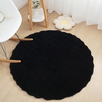 Tapis en fausse fourrure de lapin style crème, velours bulle, fabriqué à la machine, réversible, pour chambre à coucher, chevet, salon, maison