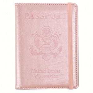 Portefeuille de voyage RFID avec bande élastique et porte-cartes pour hommes et femmes en cuir PU pour passeports et cartes - Product Image 1