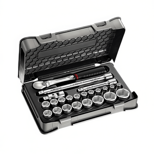 <b>Socket</b> Set 1/2 In Drive 60 Piece Metric Chrome Vanadium Steel Tool Kit With Ratchet And <b>Extension</b> Bars For Automotive Repair - Product Image 2