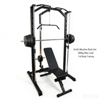 Station de musculation multifonctionnelle Smith Power Rack en acier pour usage commercial avec barre de traction