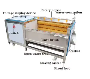 एचबीटी 5 साल की गारंटी स्वचालित ब्रश सफाई मशीन ऑयस्टर स्कैलप सफाई मशीन सॉरी डिफ्रॉस्टिंग