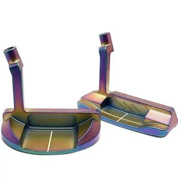 2024 regalo arcobaleno nuovo design di fabbrica logo personalizzato in acciaio inossidabile forgiato in acciaio inox golf putter testa set golf