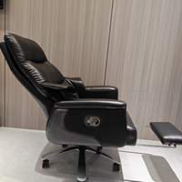 Fauteuil inclinable de direction en cuir véritable, réglable en hauteur, avec siège pivotant, pour une utilisation moderne à la maison ou au bureau