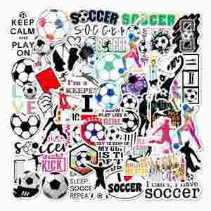 Autocollants de football imperméables personnalisés avec logo, écologiques, en papier kraft argenté brillant, style américain, pour fête d'enfants, vente chaude - Product Image 6