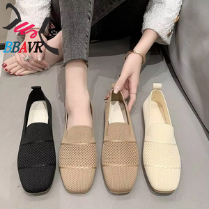 2025 New Women's Breathable Summer Mesh Casual Sneakers <b>Soft</b> Sole Lightweight Flying Woven Work Flats Canvas Trendy <b>Shoes</b> - Product Image 2