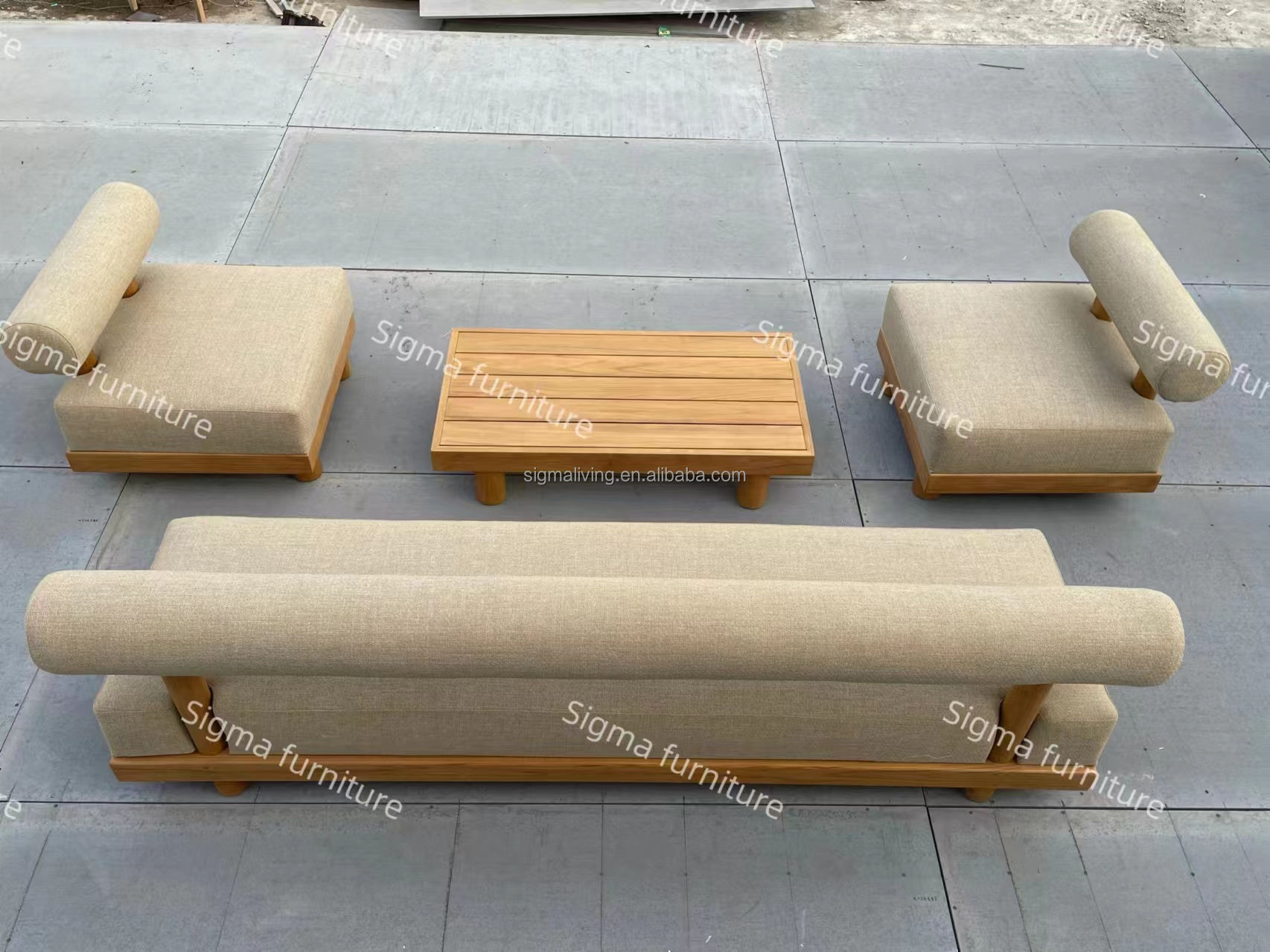 Customized Design Outdoor Teak Furniture Garden Sofas Outdoor Teak Wood Table Sigma Living