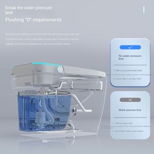 Salle de bain moderne de luxe Smart Grey une pièce sanitaire en céramique blanc montage au sol <span class=keywords><strong>Wc</strong></span> salle de bain toilette - Product Image 4