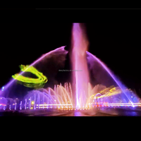 Fontaine musicale extérieure lumineuse DMX512 DEWY, fontaine dansante, fontaine de jardin pour projet de décoration paysagère de piscine