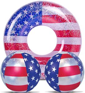 La piscina gonfiabile gioca il pallone da spiaggia patriottico gonfiabile della palla dell'acqua della bandiera americana