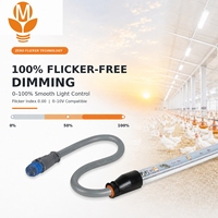 Tube LED pour ferme avicole à installation rapide 48V DC IP67 Plug and Play sans scintillement avec gradation et spectre avicole optimisé