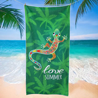 Serviette de plage en microfibre tissée personnalisée avec photo, motif animal tropical, écologique, sans sable, séchage rapide, pour adultes, extérieur, été, vente en gros