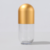 Mini bouteilles de supplément de vitamine vides bouteille de Capsule en plastique bouchon d'or PET 50cc bouteille de pilule de médecine