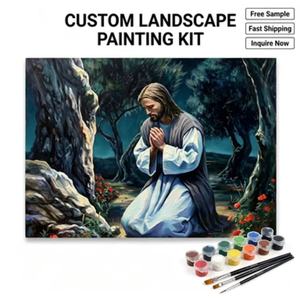 SONGWOOART Peinture acrylique facile pour débutants sur le thème de la religion chrétienne, cadeau, décoration de la maison, kit de peinture <span class=keywords><strong>par</strong></span> numéros - Product Image 1