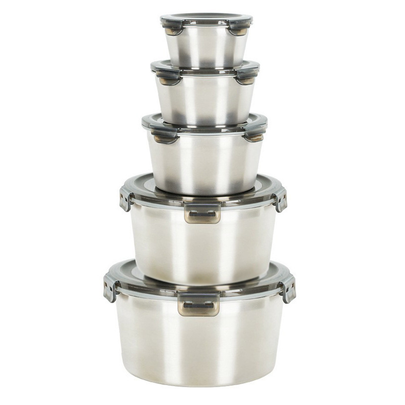 Round food storage containers 400ml+600ml+1100ml+2200ml+3500ml