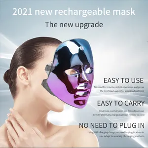 2021 새로운 배터리 전원 전문 피부 아름다움 얼굴 led 빛 치료 7 색 Led 얼굴 마스크