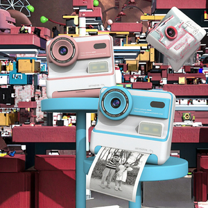 Draagbare inktvrije instant print <span class=keywords><strong>camera</strong></span> voor kinderen, 2.4'' IPS 1080P resolutie, LED-zaklamp, draadloze printcamera, cadeau - Product Image 1