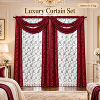 Rideaux Jacquard Floraux de Luxe en Gros avec Cantonnière Intégrée pour Chambre et Salon