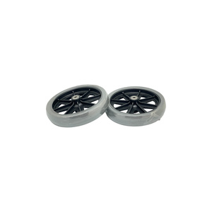 Shock Absorb Silent 8 Inch TPR Wheel Assembly Set For <b>Rollator</b> Stable Rolling Medical Rehab Mobility Casters - Product Image 1