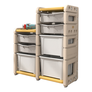 Baby Sliding Combination Safety Book Container Modular Shelf Kid Plastic Furniture Toy Storage Child Cabinet