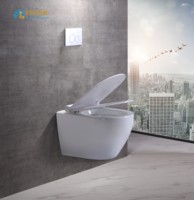 Vente en gros usine : WC suspendu en céramique sans réservoir, à chasse double, avec siphon européen et chasse directe, pour salle de bain