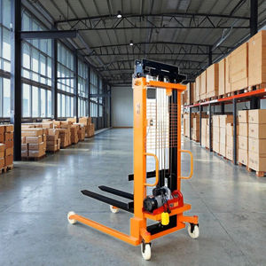 Chariot élévateur électrique certifié CE gerbeur de palettes de 1 tonne avec système extérieur à trois cadres de portes de 4m à 6m pneus en polyuréthane 4WD - Product Image 3