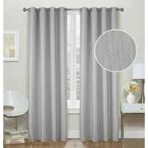Eleganti tende in poliestere grigio chiaro con 8 occhielli 140x 228cm-per l'arredamento della casa - Product Image 1