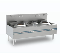Cuisinière à gaz YMD haute puissance 42 kW*2, en acier inoxydable commercial, brûleur basse pression, allumage électronique, économie d'énergie, faible bruit