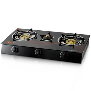 Cuisinière à <span class=keywords><strong>gaz</strong></span> professionnelle <span class=keywords><strong>de</strong></span> haute qualité à 3 brûleurs avec surface en céramique, <span class=keywords><strong>installation</strong></span> sur table, ensemble <span class=keywords><strong>de</strong></span> cuisine domestique - Product Image 1