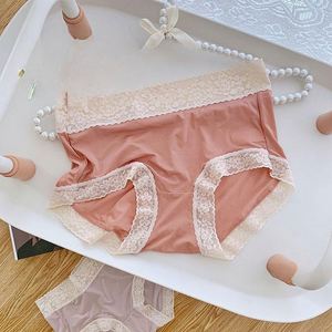 Bragas francesas de encaje satinado de lujo, ropa interior de verano de malla transparente Sexy para mujer - Product Image 3