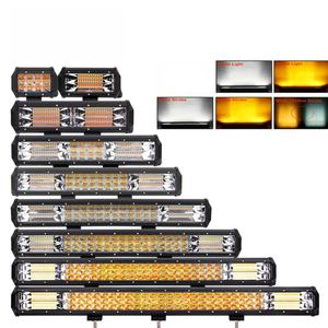 Nueva Barra de Luz LED de Trabajo de 3 Filas, 4, 7, 13, 17, 20 Pulgadas, Luz Estroboscópica de Doble Color Blanco Ámbar, Todoterreno 4x4, SUV, ATV, 24V, 2 Años de Garantía - Product Image 1