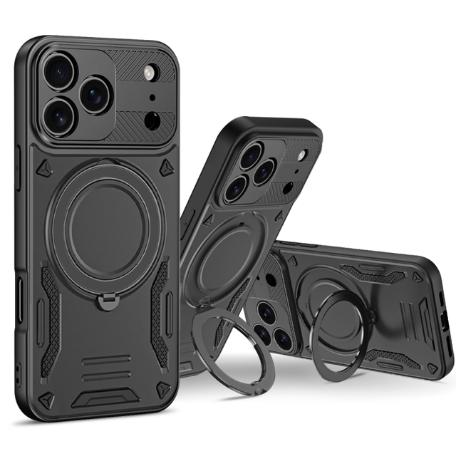 Hot-selling Armor Design Anti Scratch Drop Resistant Metal Kickstand Lens Protection Phone Case for IP 11 12 13 14 15 16 17 18