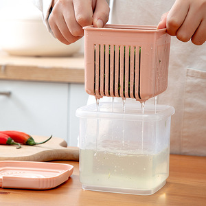 식품 보관 용기 50oz 키퍼 용기 탈착식 배수 소쿠리 야채 신선한 키퍼 세트 과일 생산 세이버 - Product Image 2
