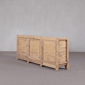 Buffet en bois brut non poli de style antique, credenza rustique en bois massif fabriquée à la main pour la décoration intérieure de la maison et des gîtes - Product Image 3