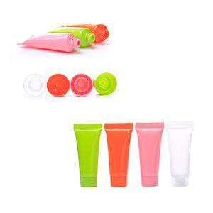 Wholesale 10ml/15ml/20ml Pink Red Transparent <b>Squeeze</b> Tube Lipstick Tubes Clear Round <b>Bottle</b> Custom Logo Screen Printing - Product Image 5