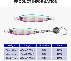 Mới 30g/40g/60g nước mặn câu cá kim loại Jig lưỡi thu hút bờ đúc chậm sân jigging Spoon Spinner mồi - Product Image 3