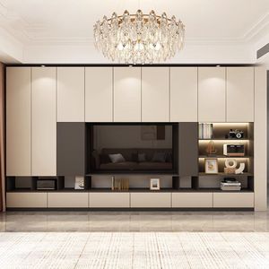 Mobile TV da Soggiorno Personalizzato, Stile Nordico Moderno e Semplice, Integrato nel Mobile a Parete - Product Image 5