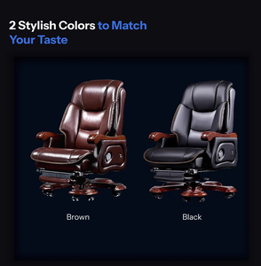 Luxus-Bürostuhl mit hoher Rückenlehne Modernes ergonomisches <span class=keywords><strong>Massage</strong></span> design Massivholz rahmen Dreh funktion Klassische PU für das Büro des Managers - Product Image 3