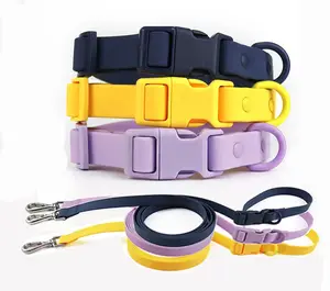 Collar de PVC para perro, correa ajustable a prueba de estrujar, suave, de lujo, juego de correas multifuncionales para mascotas, gran oferta