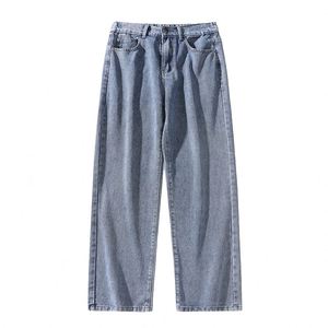 Jean en denim délavé foncé pour homme, coupe droite, décontracté, en coton/élasthanne, écologique, respirant, couleur personnalisable, design sur mesure - Product Image 1
