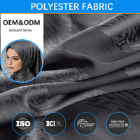 Tissu en satin jacquard de polyester SPM, tissé en mousseline, teint en fil, pour acheteurs musulmans de Malaisie et d'Indonésie, non conducteur, 86 g/m²