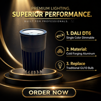 Module LED GU10 monocolore DALI DT6 10W, éclairage intelligent pour hôtel et maison, sans scintillement, avec variateur d'intensité