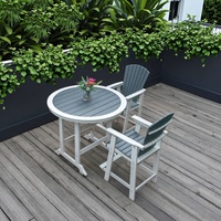 Mobilier de jardin moderne d'extérieur Ensemble de table à manger durable en HDPE anti-UV pour parcs hôtels cours villas salons