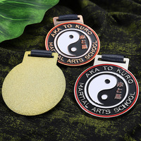 Médailles de prix en or, argent et bronze Bagua 3D personnalisées pour enfants Sports Judo Karaté Taekwondo Médailles d'art martial pour l'école