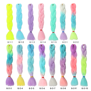 Treccine Sintetiche Luminose Ombre da 24 Pollici, 100g, che si Illuminano al Buio, Morbide Estensioni per Capelli Intrecciati - Product Image 4