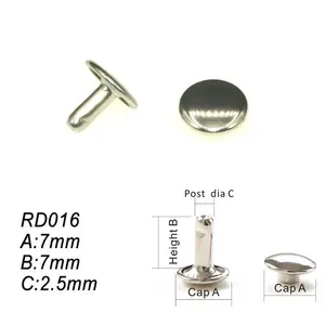皮包配件定制6毫米双面铆钉铁材料螺柱